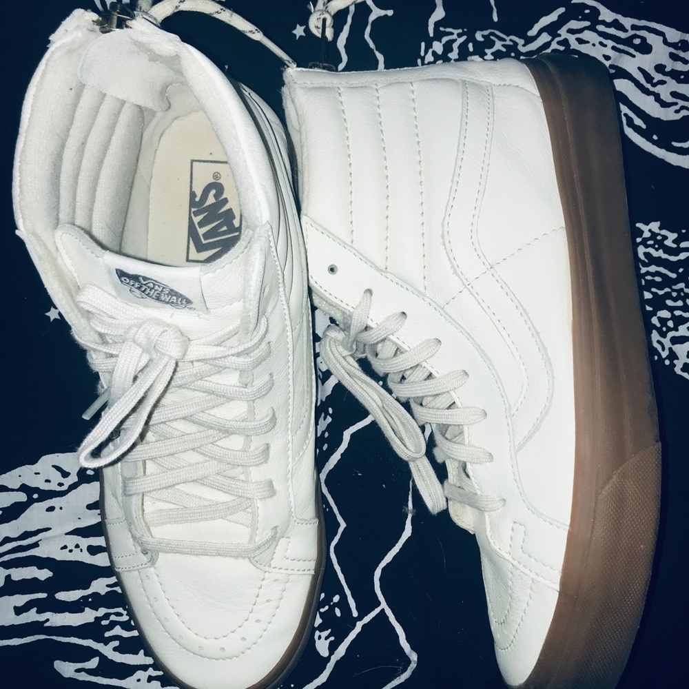 Zip Up White Vans